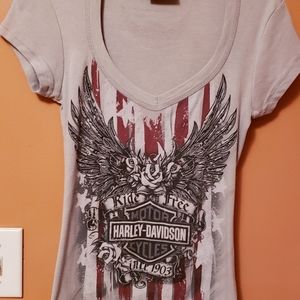 HARLEY Davidson Vneck Tshirt EUC Size Small